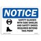 Signmission OSHA Sign, Glasses W/ Side Shields, 14in X 10in Alum, 14" W, 10" H, Landscape, OS-NS-A-1014-L-18195 OS-NS-A-1014-L-18195 - alternate 1
